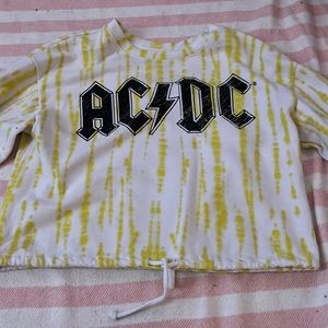 AC/DC Cropped Tie Crewneck/Sweatshirt